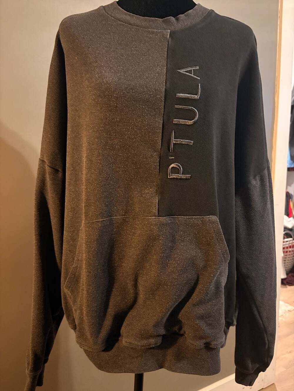 P'Tula Oversized Colorblock Crewneck Sweatshirt